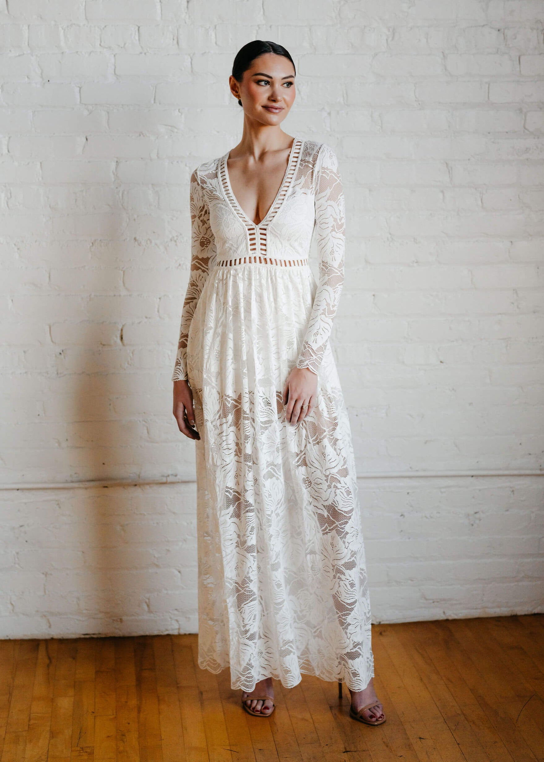 The Palmer Maxi Dress in Ivory Bloom Floral Lace XS The Palmer Maxi Dress in Ivory Bloom Floral Lace XS